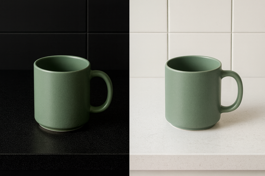 モスグリーンのマグカップの写真